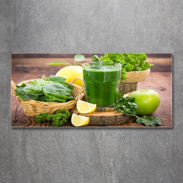 Cuadro de cristal templado moderno horizontal Cóctel verde