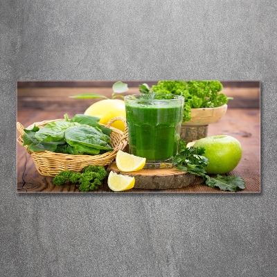 Cuadro de cristal templado moderno horizontal Cóctel verde