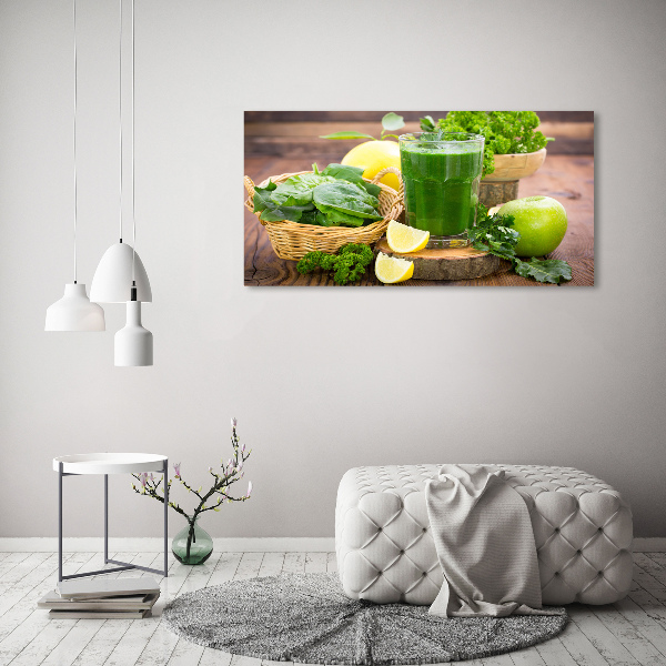 Cuadro de cristal templado moderno horizontal Cóctel verde
