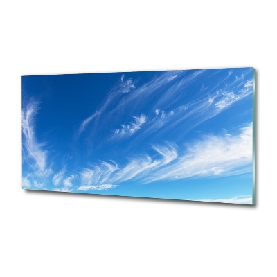 Cuadro decorativo de vidrio para salón horizontal cielo azul