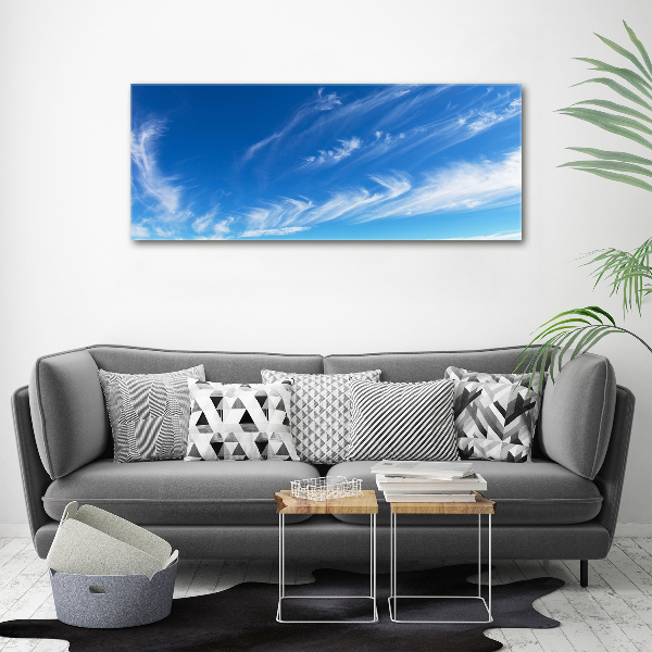 Cuadro decorativo de vidrio para salón horizontal cielo azul