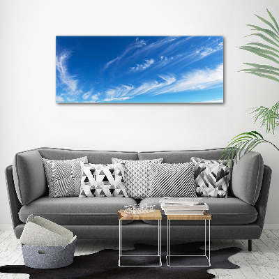 Cuadro decorativo de vidrio para salón horizontal cielo azul