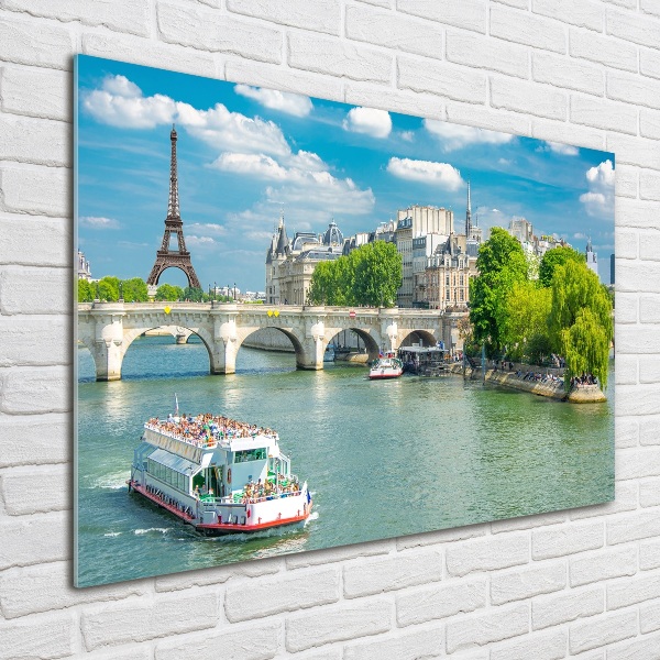 Foto en cristal de alta calidad con impresión uv horizontal Sena París