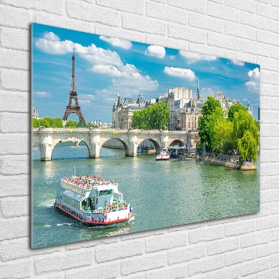 Foto en cristal de alta calidad con impresión uv horizontal Sena París