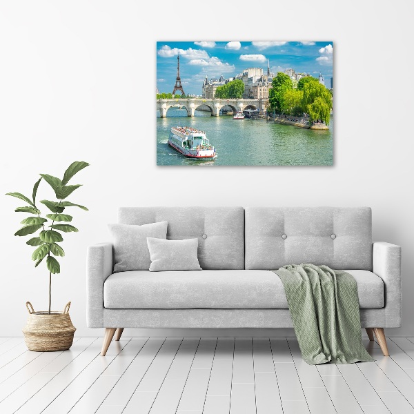 Foto en cristal de alta calidad con impresión uv horizontal Sena París