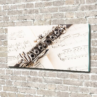 Foto en cristal de alta calidad con impresión uv horizontal Clarinete