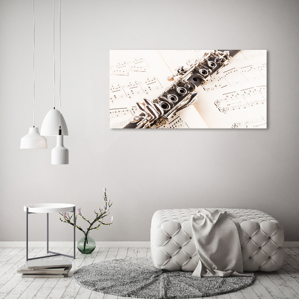 Foto en cristal de alta calidad con impresión uv horizontal Clarinete