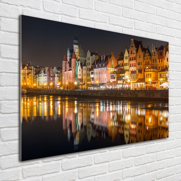 Cuadro decorativo de vidrio para salón horizontal Gdansk, Polonia