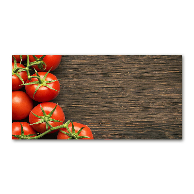 Cuadro de cristal templado moderno horizontal Tomates en madera