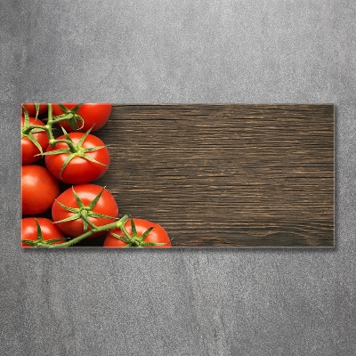 Cuadro de cristal templado moderno horizontal Tomates en madera
