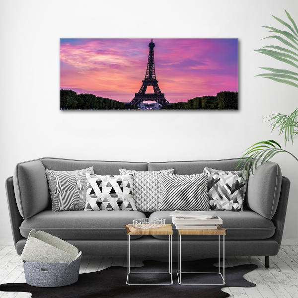 Cuadro de cristal templado moderno horizontal Torre Eiffel de París