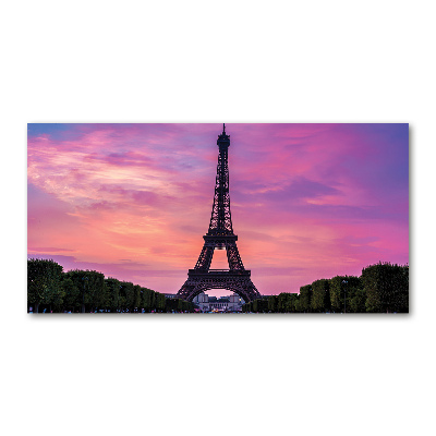 Cuadro de cristal templado moderno horizontal Torre Eiffel de París