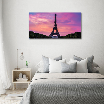Cuadro de cristal templado moderno horizontal Torre Eiffel de París