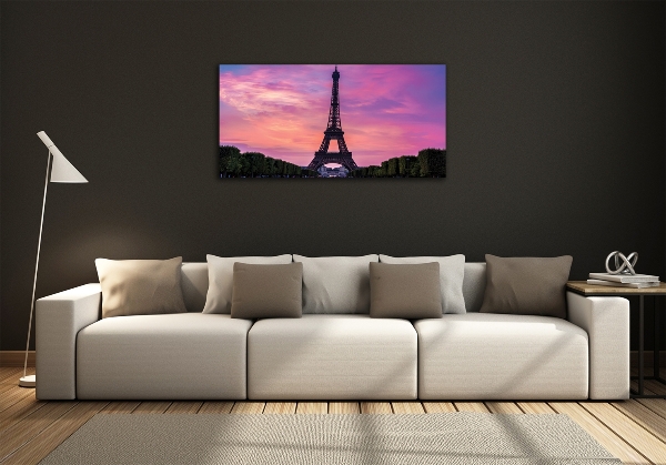 Cuadro de cristal templado moderno horizontal Torre Eiffel de París