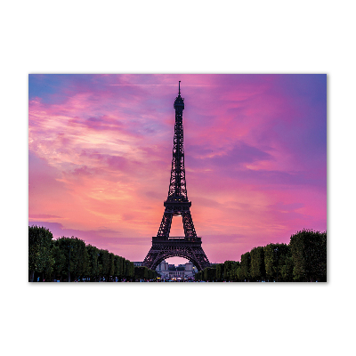 Cuadro de cristal templado moderno horizontal Torre Eiffel de París