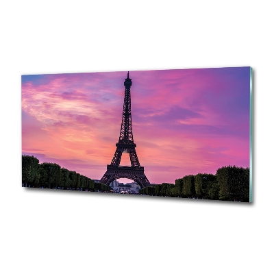 Cuadro de cristal templado moderno horizontal Torre Eiffel de París