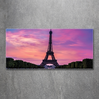 Cuadro de cristal templado moderno horizontal Torre Eiffel de París