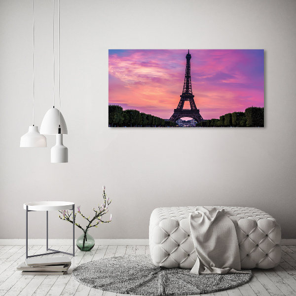 Cuadro de cristal templado moderno horizontal Torre Eiffel de París