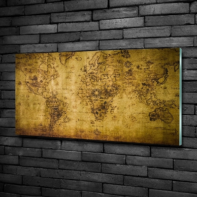 Cuadro de cristal templado moderno horizontal Mapa del viejo mundo