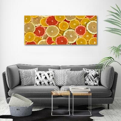 Cuadro de cristal templado moderno horizontal Frutas cítricas