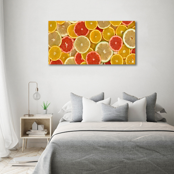 Cuadro de cristal templado moderno horizontal Frutas cítricas