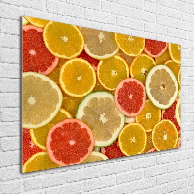Cuadro de cristal templado moderno horizontal Frutas cítricas