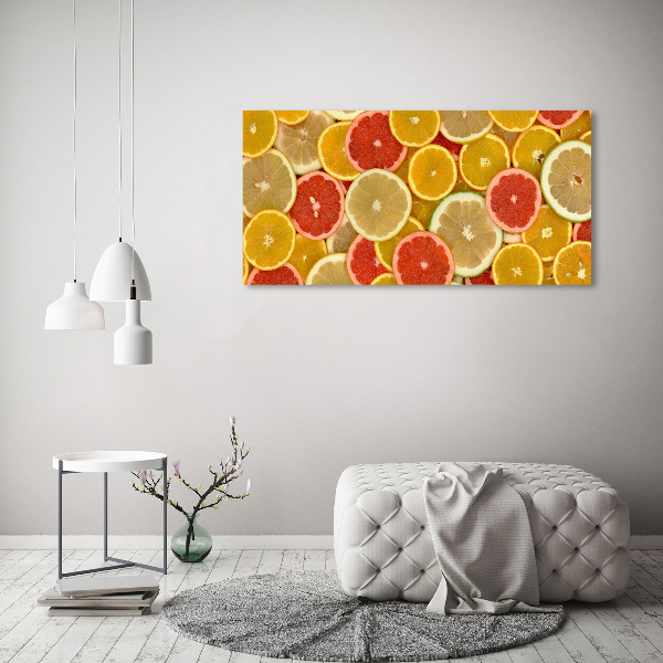 Cuadro de cristal templado moderno horizontal Frutas cítricas