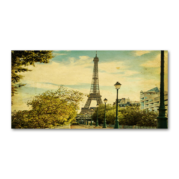 Foto en cristal de alta calidad con impresión uv horizontal Torre Eiffel de París