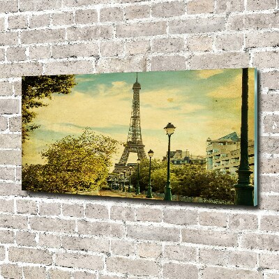 Foto en cristal de alta calidad con impresión uv horizontal Torre Eiffel de París
