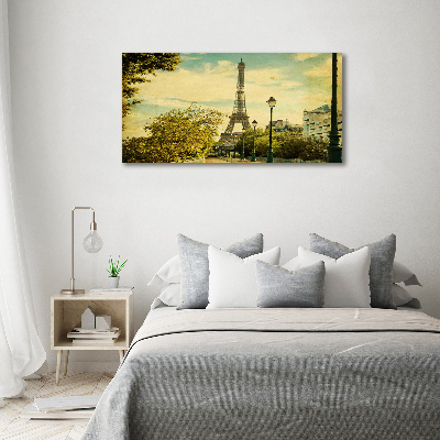 Foto en cristal de alta calidad con impresión uv horizontal Torre Eiffel de París