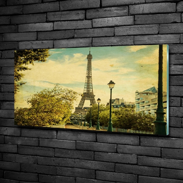 Foto en cristal de alta calidad con impresión uv horizontal Torre Eiffel de París
