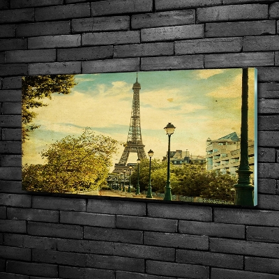 Foto en cristal de alta calidad con impresión uv horizontal Torre Eiffel de París
