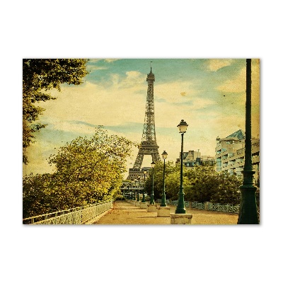 Foto en cristal de alta calidad con impresión uv horizontal Torre Eiffel de París