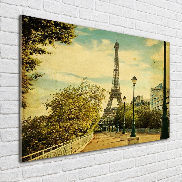 Foto en cristal de alta calidad con impresión uv horizontal Torre Eiffel de París