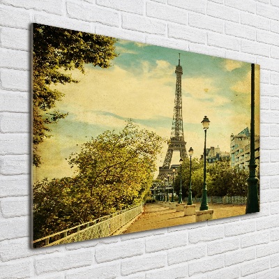 Foto en cristal de alta calidad con impresión uv horizontal Torre Eiffel de París
