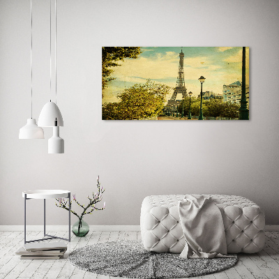 Foto en cristal de alta calidad con impresión uv horizontal Torre Eiffel de París