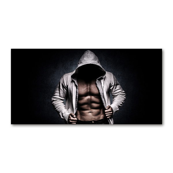 Foto en cristal de alta calidad con impresión uv horizontal desarrollo muscular