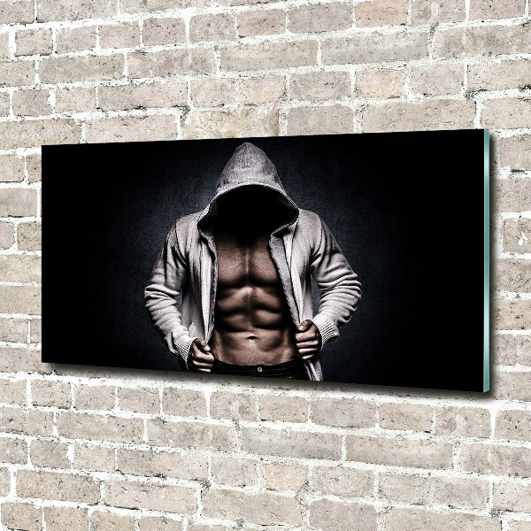 Foto en cristal de alta calidad con impresión uv horizontal desarrollo muscular