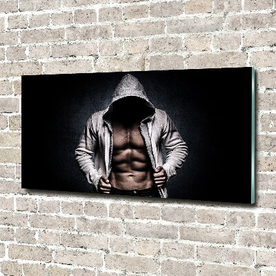 Foto en cristal de alta calidad con impresión uv horizontal desarrollo muscular