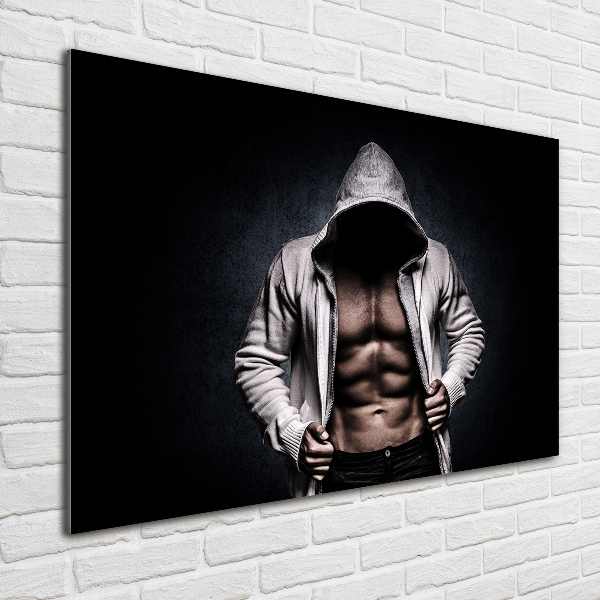 Foto en cristal de alta calidad con impresión uv horizontal desarrollo muscular