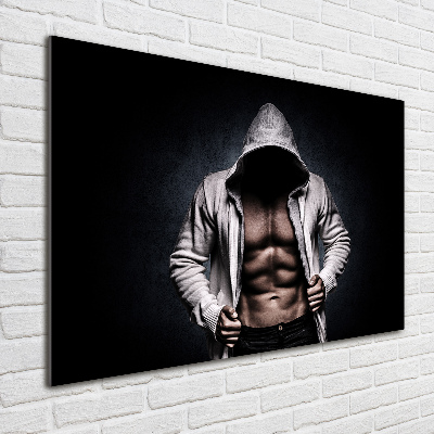 Foto en cristal de alta calidad con impresión uv horizontal desarrollo muscular