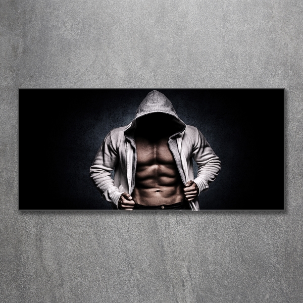 Foto en cristal de alta calidad con impresión uv horizontal desarrollo muscular