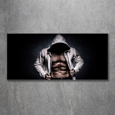 Foto en cristal de alta calidad con impresión uv horizontal desarrollo muscular