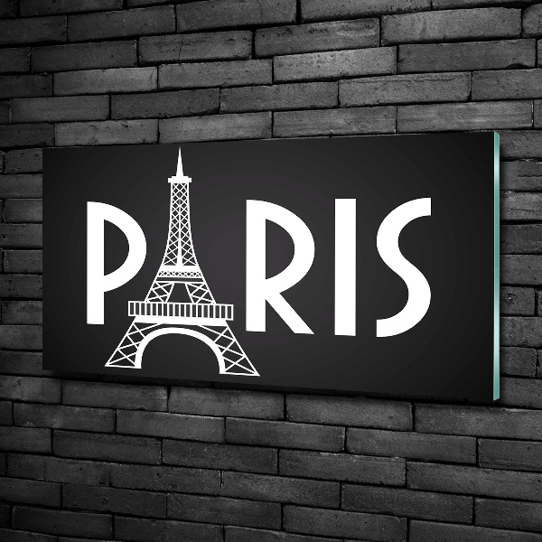 Cuadro de cristal templado moderno horizontal París