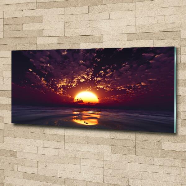 Foto en cristal de alta calidad con impresión uv horizontal Atardecer