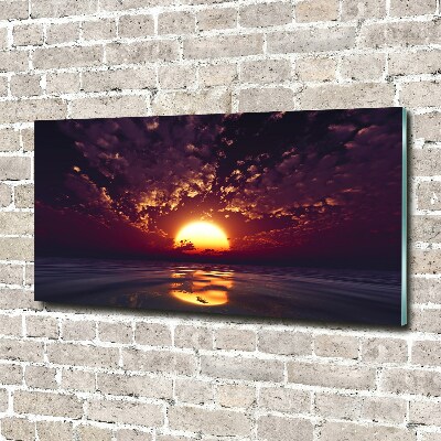 Foto en cristal de alta calidad con impresión uv horizontal Atardecer