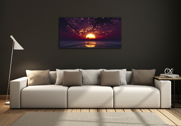 Foto en cristal de alta calidad con impresión uv horizontal Atardecer