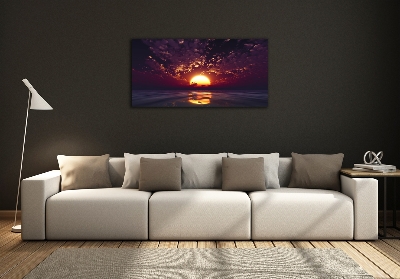 Foto en cristal de alta calidad con impresión uv horizontal Atardecer
