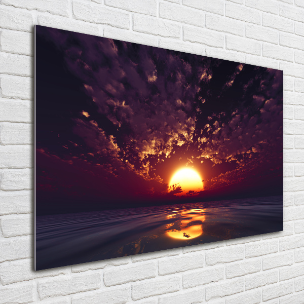 Foto en cristal de alta calidad con impresión uv horizontal Atardecer