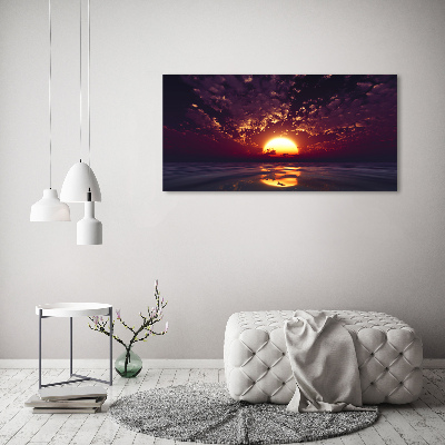 Foto en cristal de alta calidad con impresión uv horizontal Atardecer